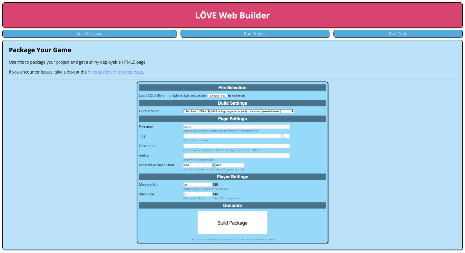 Building love2d games for the web with love.js and Docker