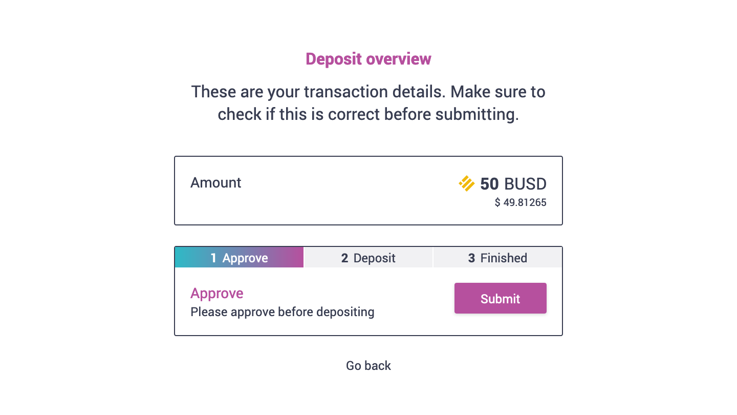 Aave deposit interface