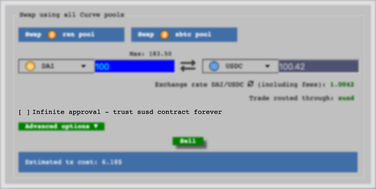 Curve.fi allowance