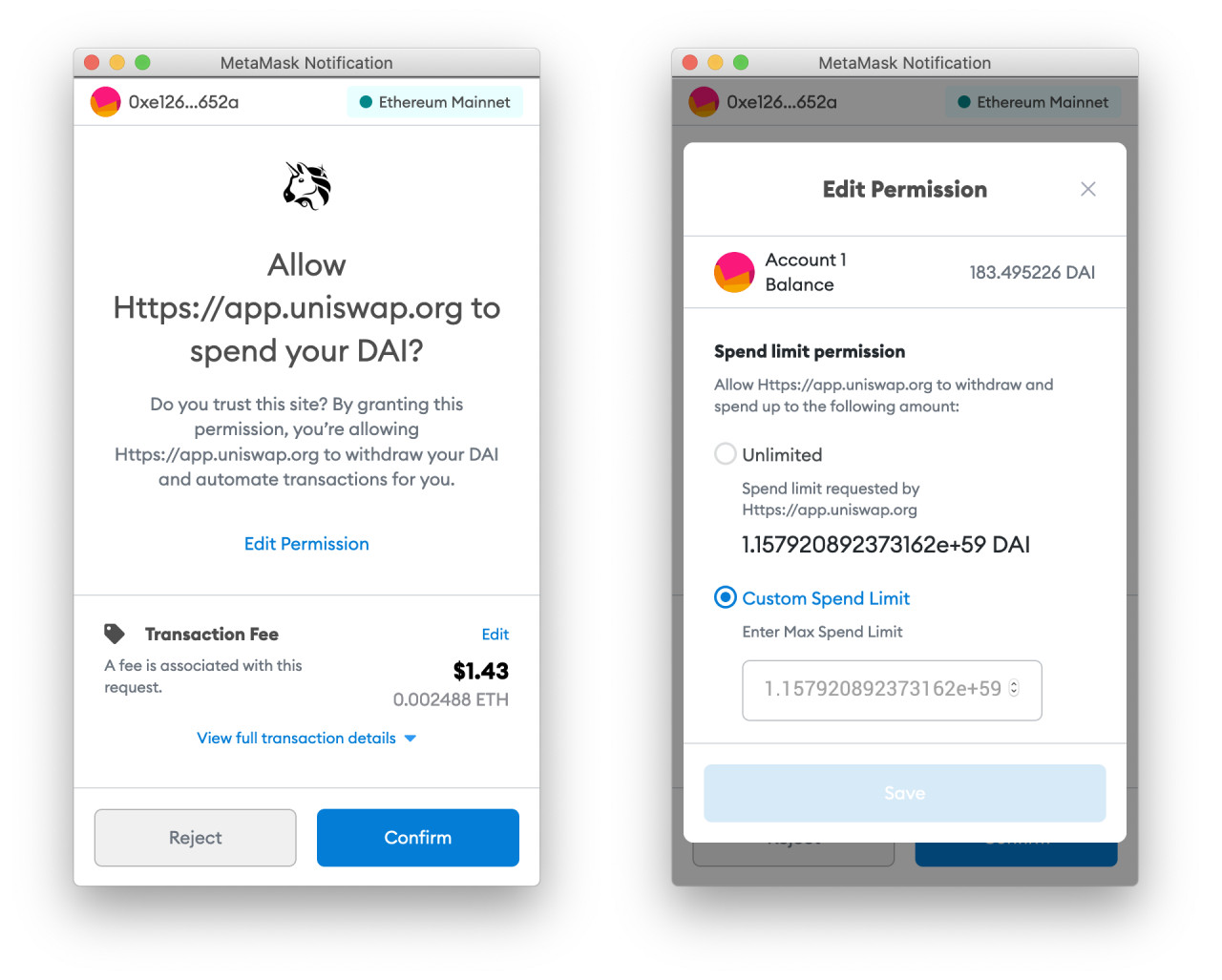 Metamask update allowance